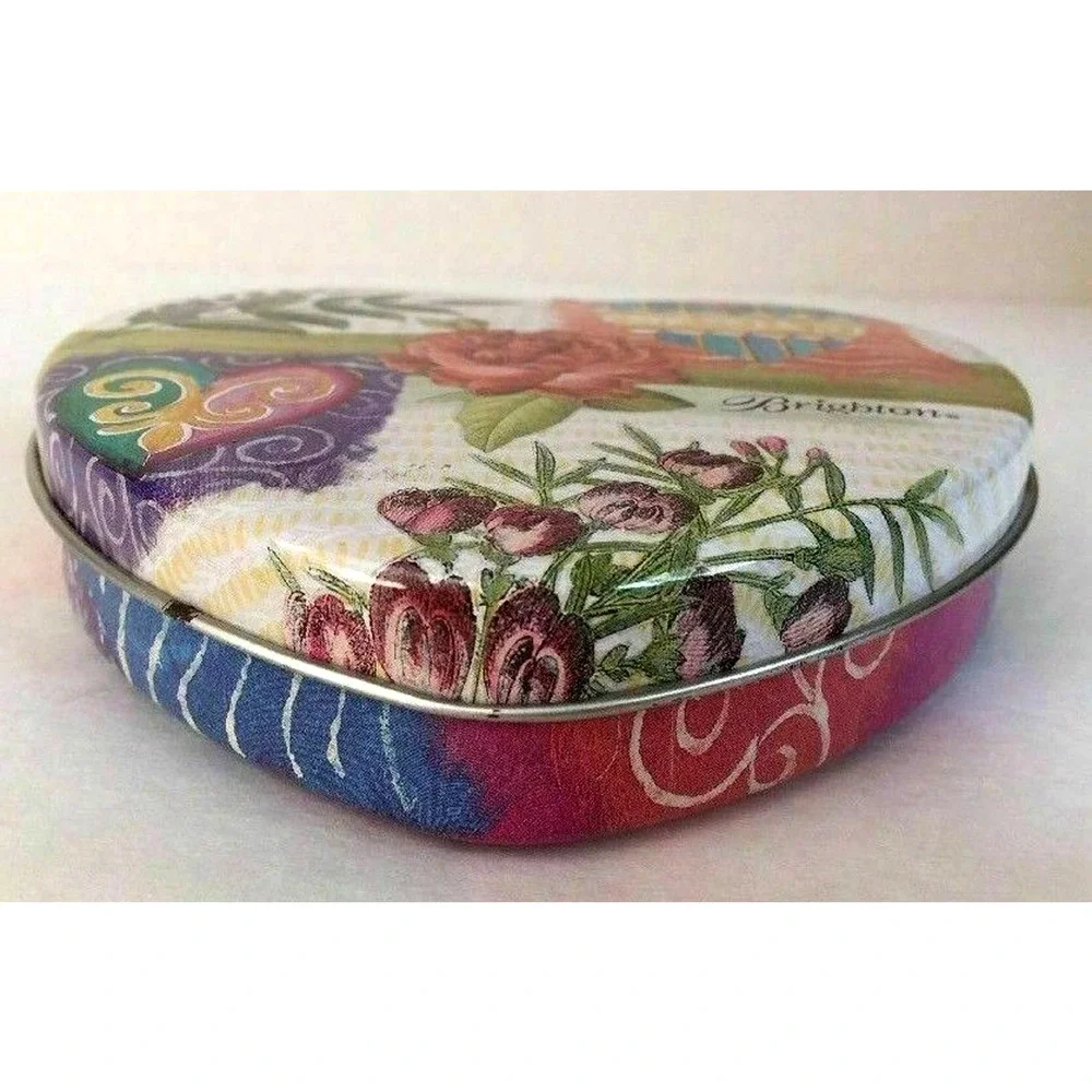 Brighton Heart Shaped Jewelry Organizer Storage Tin Gift Box Trinket Collectible